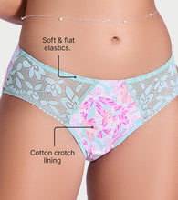 Load image into Gallery viewer, Enamor P151 The Lace Hug Mid-Waist Hipster Panty - Jade Wings Print
