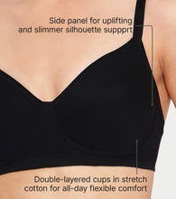 Load image into Gallery viewer, Enamor Innovations Transform Ultralight, Everyday Women's Minimizer Bra -Super lift, Non-Padded, Wirefree, Full Coverage - A042 (Available in Plus Sizes) (Black)
