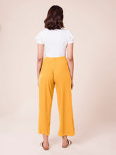 Load image into Gallery viewer, Go Colors Golden Yellow Drop Needle Fabric Rib Palazzo
