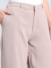 Load image into Gallery viewer, Go Colors Dusty Pink Crepe Wide Trouser
