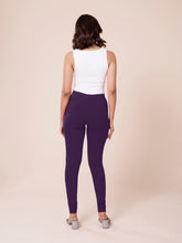 Load image into Gallery viewer, Go Colors Black Currant Cotton Stretch Churidar
