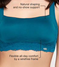 Load image into Gallery viewer, Enamor Wireless Full Coverage All Day Comfort Bra for Women, Padded, Wire-Free, Full Coverage, Square Neck - FE51 (Moonlit Blue)
