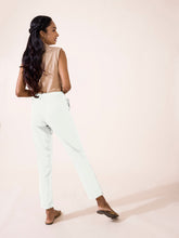 Load image into Gallery viewer, Go Colors Cream Cotton Stretch Kurti Pants
