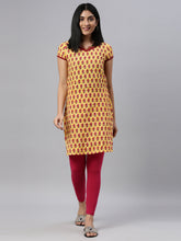 Load image into Gallery viewer, Go Colors Fuchsia Cotton Stretch Ankle Length Leggings
