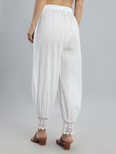 Load image into Gallery viewer, Go Colors White Embroidered Lace Salwar
