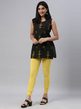 Load image into Gallery viewer, Go Colors Light Lime Cotton Stretch Ankle Length Leggings
