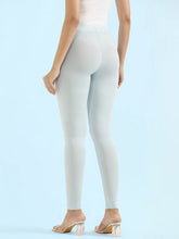 Load image into Gallery viewer, Go Colors Pastel Blue Cotton Stretch Ankle Length Leggings
