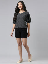 Load image into Gallery viewer, Go Colors Black Cotton Knit Shorts
