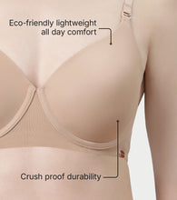 Load image into Gallery viewer, Enamor Innovations Ecolite, Smoother Perfect Lift Women's T-Shirt Bra - Crush Proof Cups, Padded, Wired, High Coverage - F057 (Honey Beige)
