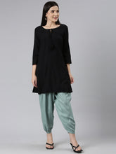 Load image into Gallery viewer, Go Colors Ocean Green Woven Viscose Harem Pant
