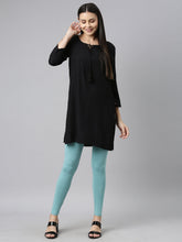 Load image into Gallery viewer, Go Colors Light Mint Cotton Stretch Ankle Length Leggings
