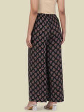 Load image into Gallery viewer, Go Colors Black Woven Viscose Printed Palazzo
