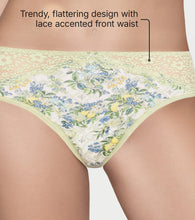 Load image into Gallery viewer, Enamor Printed Model Hipster Panty with Lace, Mid Rise, Full Back Coverage - P226 (Lemoncello Lane Print)
