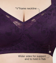 Load image into Gallery viewer, Enamor Innovations Transform Ultralight, Everyday Women's Minimizer Bra -Super lift, Non-Padded, Wirefree, Full Coverage - F122 (Available in Plus Sizes) (Blackberry Cordial)
