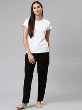 Load image into Gallery viewer, Go Colors Black Woven Viscose Printed Lounge Pants
