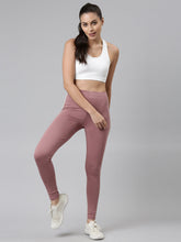 Load image into Gallery viewer, Go Colors Dusty Voilet Cotton Stretch Side Stripes Active Leggings
