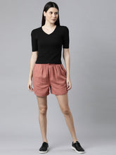 Load image into Gallery viewer, Go Colors Rust Linen Shorts
