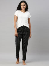 Load image into Gallery viewer, Go Colors Black Woven Viscose Printed Lounge Pants
