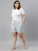 Load image into Gallery viewer, Go Colors White Woven Viscose Printed Lounge Shorts
