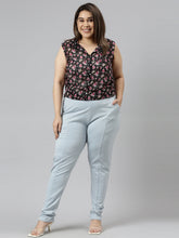 Load image into Gallery viewer, Go Colors Dusty Blue Roma Ponte Pants
