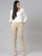Load image into Gallery viewer, Go Colors Wheat Cotton Stretch Pants
