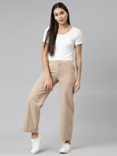 Load image into Gallery viewer, Go Colors Beige Cotton Stripes Cargo Pant
