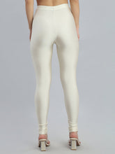 Load image into Gallery viewer, Go Colors Cream Nylon Stretch Shimmer Churidar
