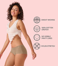 Load image into Gallery viewer, Enamor PS40 Innovations Invisi, All Day Comfort, Mid Waist Boyshorts Panty for Women - No Visible Panty Lines, Breathable, Sweat wicking, Free Cut, Full Coverage -  Pack of 1 (Honey Beige)
