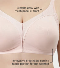 Load image into Gallery viewer, Enamor Innovations Fabcool Full Support Everyday Full Figure Bra - Jiggle Control and Antimicrobial, Non-Padded, Wirefree, Full Coverage Women's Bra - AB75 (Available in  Plus Sizes) (Pearl)

