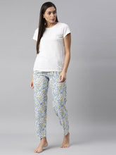 Load image into Gallery viewer, Go Colors White Woven Viscose Printed Lounge Pants
