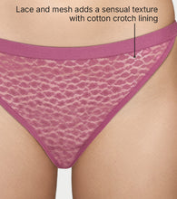 Load image into Gallery viewer, Enamor Lit String Bikini for Women Low Waist, Lace Front, Mesh Back - SMP02 (Dusky Mauve)
