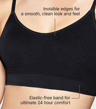 Load image into Gallery viewer, Enamor Innovations Flexi Free Ultra Smoothening Seamless Women's T-Shirt Bra - No-Pinch, Padded, Wirefree, Full Coverage - F037 (Black)
