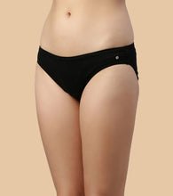 Load image into Gallery viewer, Enamor CB03 Chic Cotton, All Day Comfort, Low Waist Bikini Panty for Women - Naturally Breathable, Antimicrobial with Stain release, Inner Elastic, Regular Coverage -  Pack of 5 (Jet Black / Nude)
