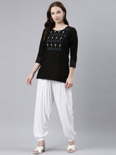 Load image into Gallery viewer, Go Colors White Woven Viscose Harem Pant
