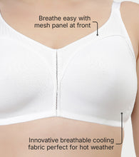 Load image into Gallery viewer, Enamor Innovations Fabcool Full Support Everyday Full Figure Bra - Jiggle Control and Antimicrobial, Non-Padded, Wirefree, Full Coverage Women's Bra - AB75 (Available in  Plus Sizes) (White)

