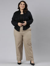 Load image into Gallery viewer, Go Colors Beige Cotton Stripes Cargo Pant
