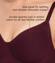 Load image into Gallery viewer, Enamor Innovations Fabcool Encircled  Side Support Shaper, Non Padded, Wirefree, High Coverage, Women's Cotton Everyday Bra  - A042 (Available in Plus Sizes) (Purple)
