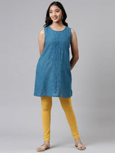 Load image into Gallery viewer, Go Colors Golden Yellow Cotton Stretch  Ankle Length Leggings
