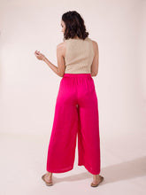 Load image into Gallery viewer, Go Colors Young Fuchsia Polyester Shiny Palazzo
