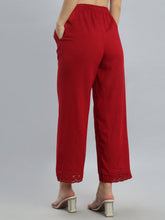 Load image into Gallery viewer, Go Colors Cherry Linen Lace Palazzo
