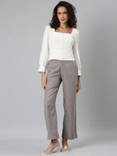 Load image into Gallery viewer, Go Colors Grey Cotton Stripes Cargo Pant
