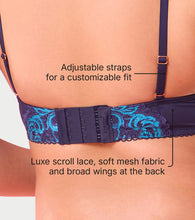 Load image into Gallery viewer, Enamor F194 Padded Wired High Coverage Glam Wave Smooth Bra - Aqua Swirl

