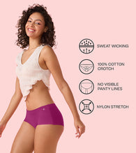 Load image into Gallery viewer, Enamor PS40 Innovations Invisi, All Day Comfort, Mid Waist Boyshorts Panty for Women - No Visible Panty Lines, Breathable, Sweat wicking, Free Cut, Full Coverage -  Pack of 1 (Queen Pink)
