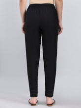 Load image into Gallery viewer, Go Colors Modal Black Festive Metallic Pants
