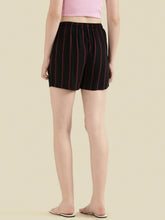 Load image into Gallery viewer, Go Colors Black Woven Viscose Printed Lounge Shorts
