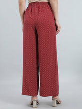 Load image into Gallery viewer, Go Colors Red Woven Viscose Printed Palazzo
