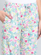 Load image into Gallery viewer, Go Colors White Woven Viscose Printed Lounge Pants
