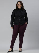 Load image into Gallery viewer, Go Colors Dark Wine Roma Ponte Pants
