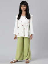 Load image into Gallery viewer, Go Colors Light Pista Viscose Stretch Knit Palazzo
