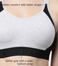 Load image into Gallery viewer, Enamor Innovations Antimicrobial, Side Shaper, Women's Cotton Medium Impact Sports Bra - Fixed cup, Non-Padded, Wirefree, High Coverage - SB28 (Grey Melange)
